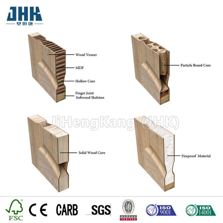 Porte à placage composite en bois massif de conception supérieure en arc