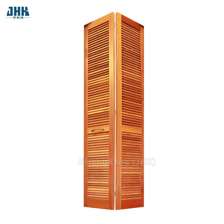 Porte pliante en bois à persiennes Bi-Fold en pin (JHK-B07)