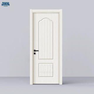 Porte à charnière en PVC à panneau unique de couleur bois, conceptions de portes en stratifié