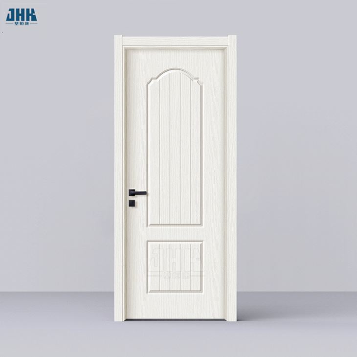Porte de charnière de PVC de panneau simple de couleur en bois, conceptions de porte en stratifié