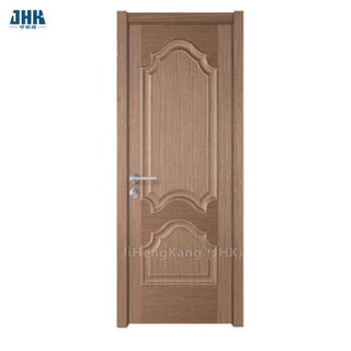 Porte de secoueur de panneau plaqué intérieur de chambre à coucher d'appartement en bois massif de conception classique pré-accrochée