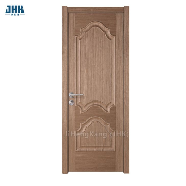 Porte de secoueur de panneau plaqué intérieur de chambre à coucher d'appartement en bois massif de conception classique pré-accrochée