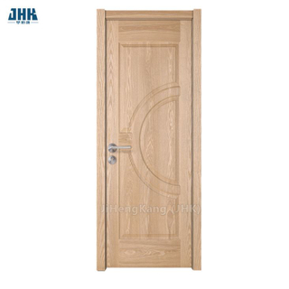 Porte en verre en bois massif de placage de projet de hall plat