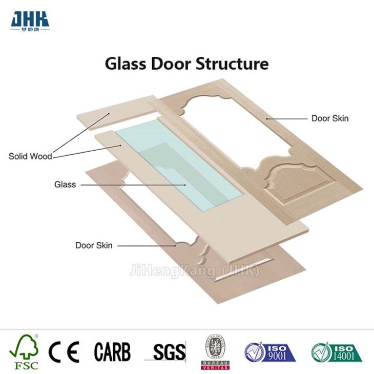 Porte en bois en verre coulissante intérieure double MDF