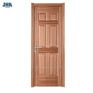 Usine chinoise de portes de salle de placage en bois simples pivotantes en bois, intérieur blanc pré-accroché à noyau solide en contreplaqué de bois, conception de porte affleurante simple